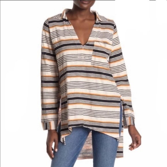 Free People Beach Striped Day Pullover - Picture 1 of 3